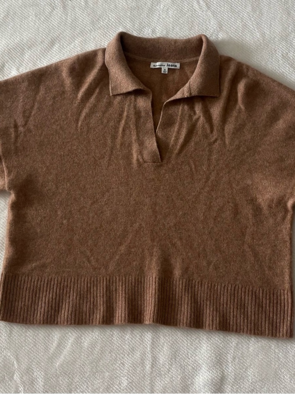 Reformation Beckie cashmere pullover - Panko